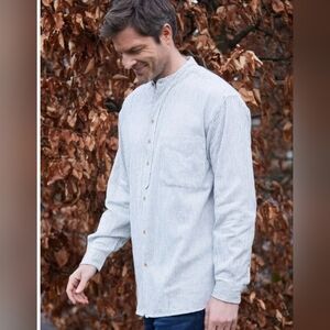 Murano Italian linen Striped Euro- Summer Button Up sz 3XT